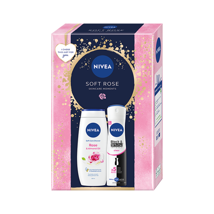 Set cadou Nivea: Gel de dus Trandafir & Ulei de migdale, 250 ml +