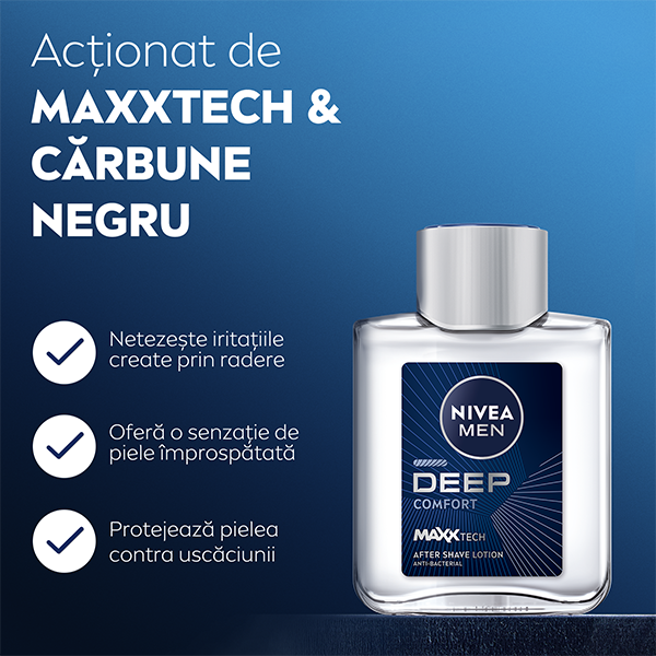 Set cadou Nivea Men Deep: Lotiune dupa ras, 100 ml + Gel de dus