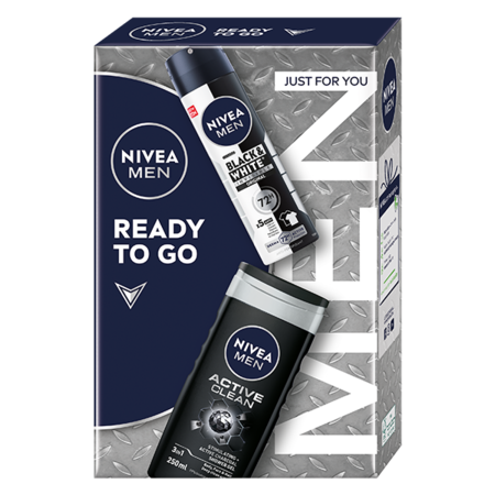 Set cadou Nivea Men: Gel de dus Activ Clean, 250 ml + Deodorant