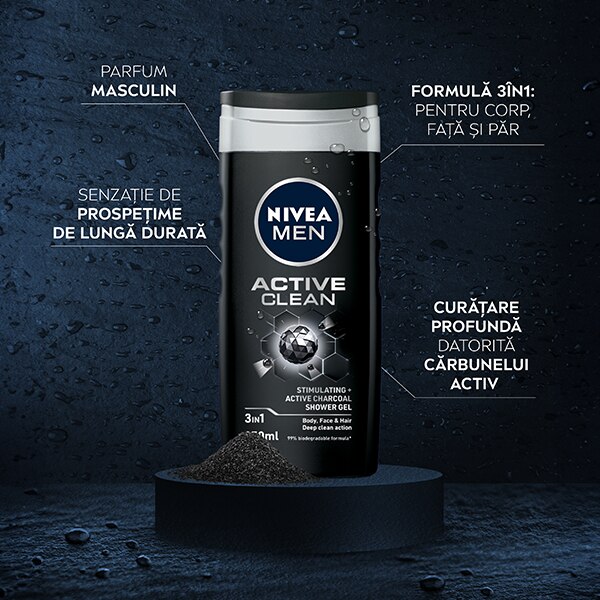 Activ Clean Set cadou Nivea Men: Gel de dus Activ Clean, 250 ml + Deodorant spray ...