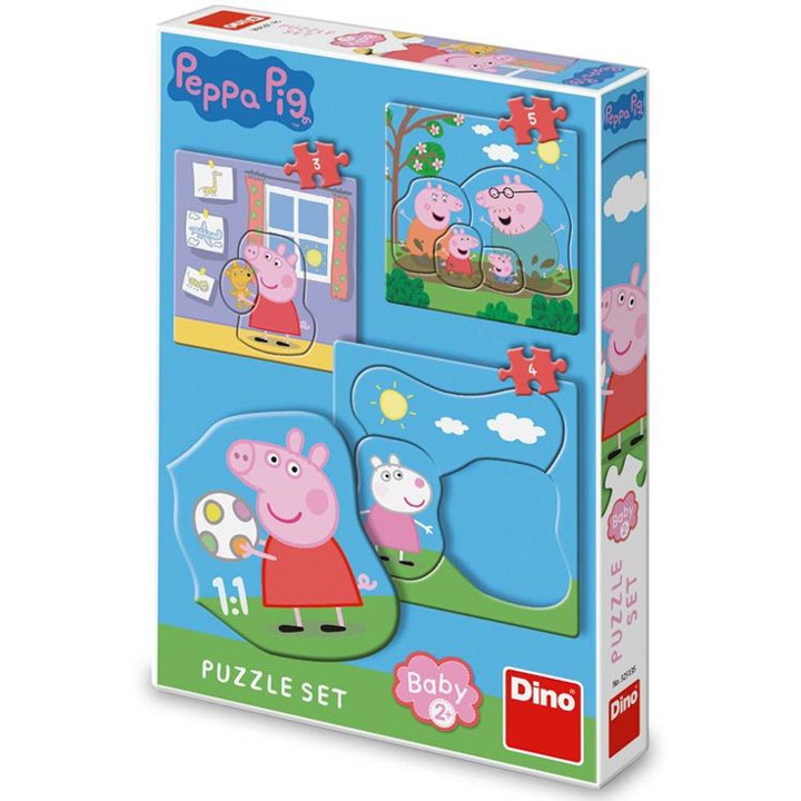 Puzzle 3 in 1 Dino Toys - Peppa Pig, 3/4/5 piese