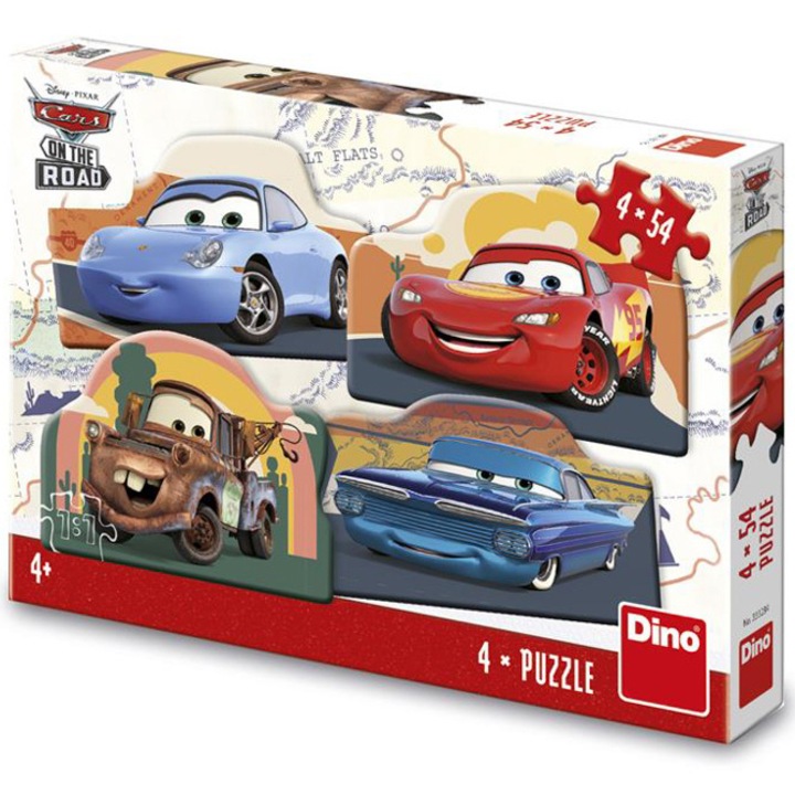 Комплект 4 пъзела Dino Toys - Disney Cars 3, 4x54 части