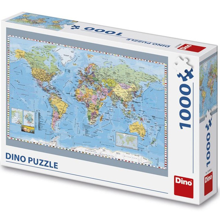 Пъзел Dino Toys - Политическа карта на света, 1000 бр
