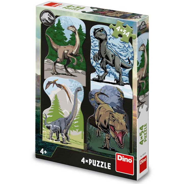 Комплект 4 пъзела Dino Toys - Jurassic World, 4x54 части