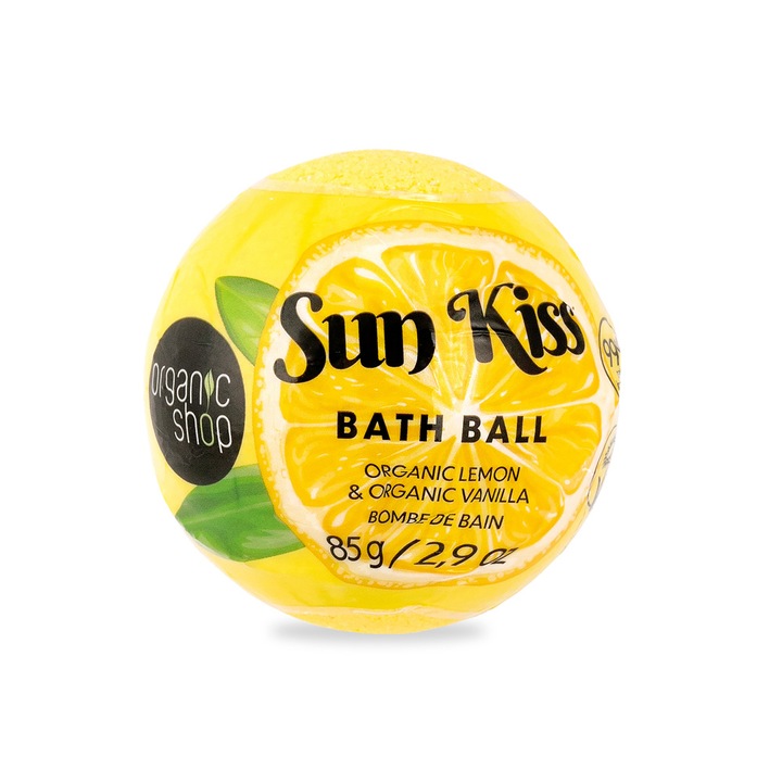 Bila de baie efervescenta Organic Shop Sun Kiss Lemon Vanilla, 85 g