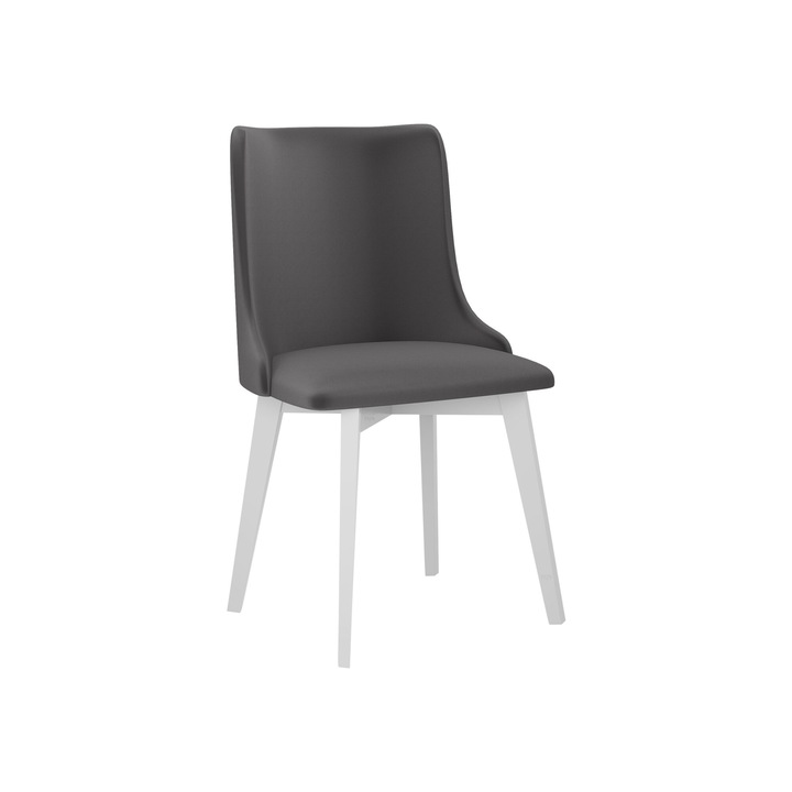 Scaun tapitat Nawki V, MIRJAN24, alb + gri, 48x83x53 cm