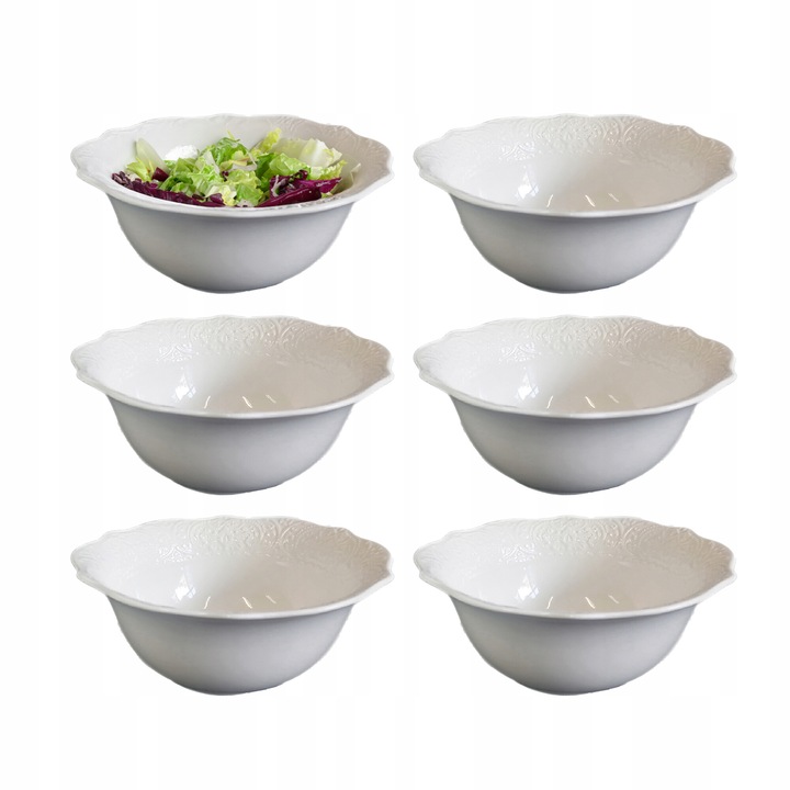 Set boluri albe Tudorm England, 6 bucati, 400ml, rotunde