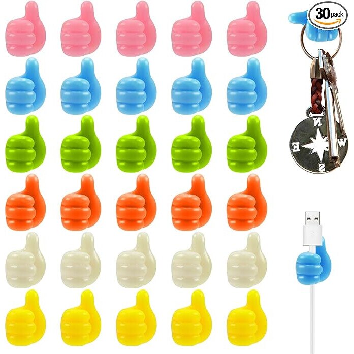 Cabluri Plastic Colorate Set 10 clips pentru cabluri, organizatoare colorate, silicon ...