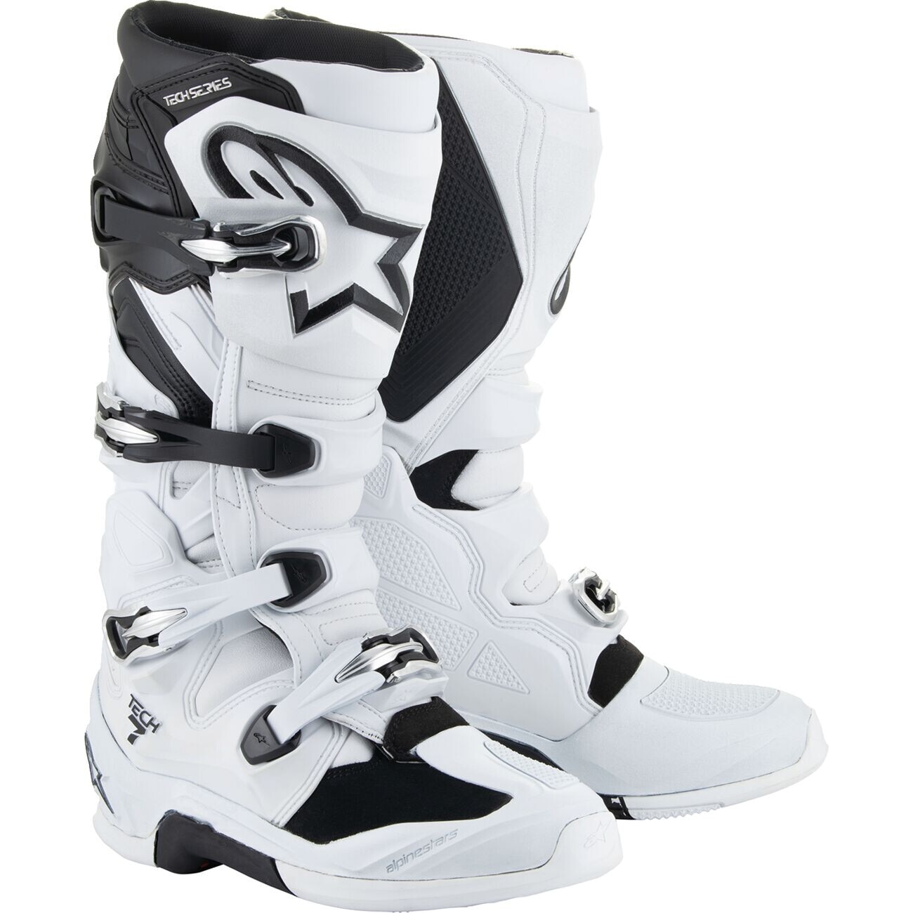 Ghete Alpinestars Tech 7, alb/negru, marimea 11, echipament de