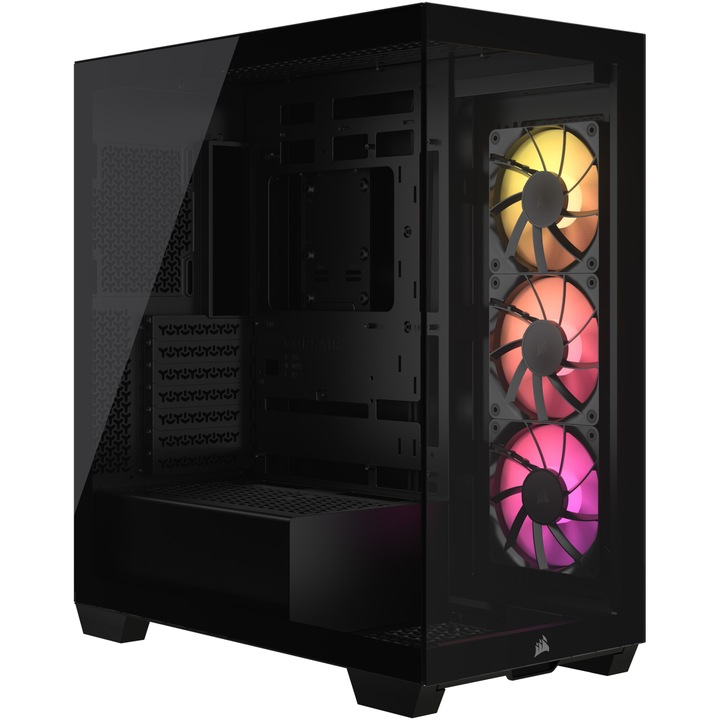 Компютърна кутия Corsair 3500X ARGB Tempered Glass Mid-Tower, Съвместима с обратна връзка, Черен