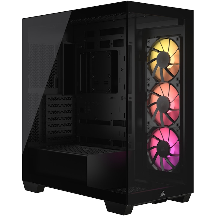 Компютърна кутия Corsair 3500X ARGB Tempered Glass Mid-Tower, Съвместима с обратна връзка, Черен