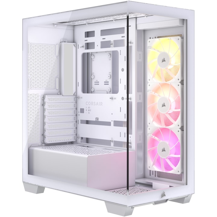 Компютърна кутия Corsair 3500X ARGB Tempered Glass Mid-Tower, Reverse connection compatible, Бял