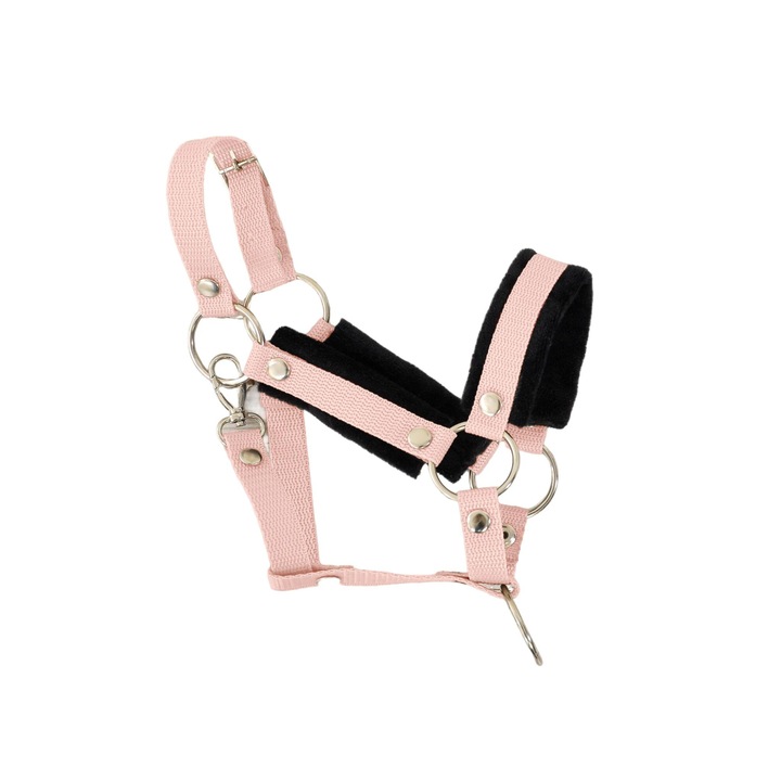 Super Hobby Horse Регулируем оглавник, черен/розов, 1,5 см