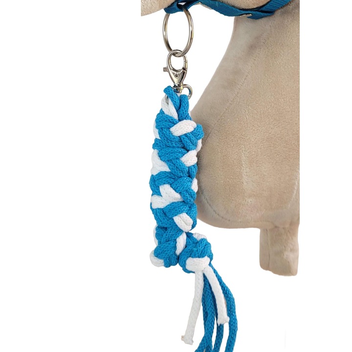 Връзка с въже за Hobby Horse, Super Hobby Horse, бяло-тюркоазено, 73см х 2см