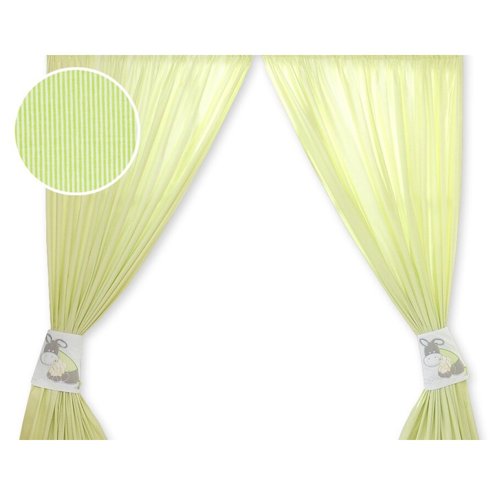 Комплект 2 пердета за детска стая, My Sweet Baby, 155x155см, памук, зелен