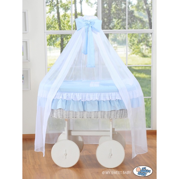 Кош за бебе със сенник, My Sweet Baby, бял, 96x60x142см, пълен комплект