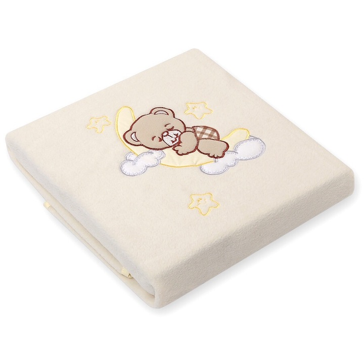 Одеяло за бебета, My Sweet Baby, 70x100см, бяло/кафяво