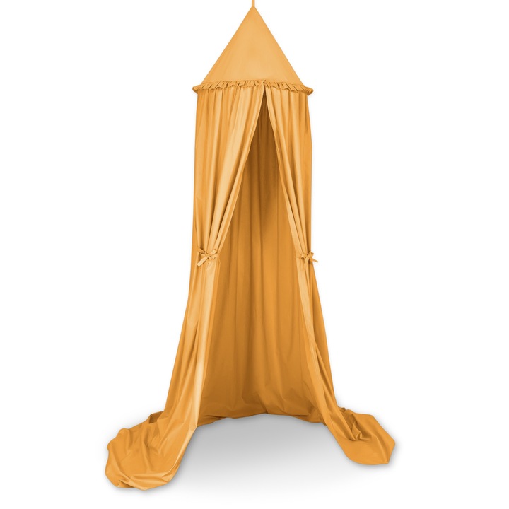 Baldachin pentru patut, My Sweet Baby, bumbac, lungime 260cm, diametru 52cm, galben mustar