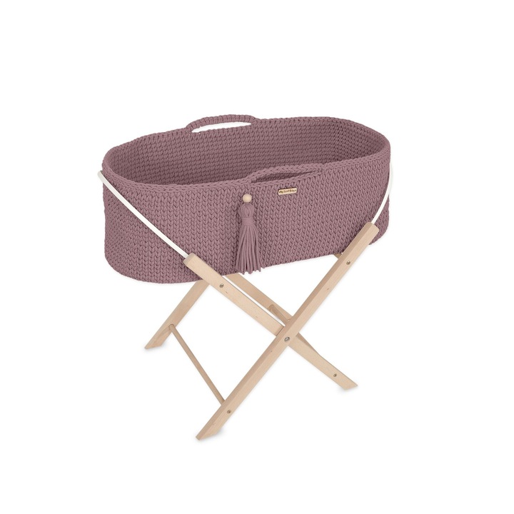 Landou cu suport pentru bebelusi, 75x35x25 cm, Roz