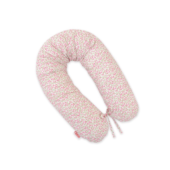 Възглавница за по-дълга бременност Bobono, розова, 170см, мултифункционална, за сън и кърмене