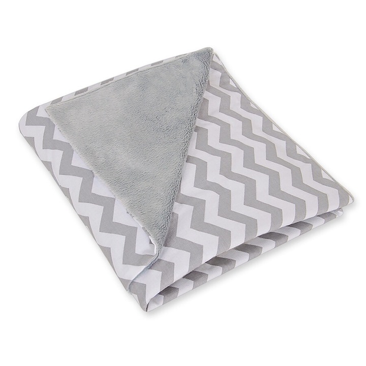 Бебешко одеяло, Bobono, 100x100см, памук, сиво