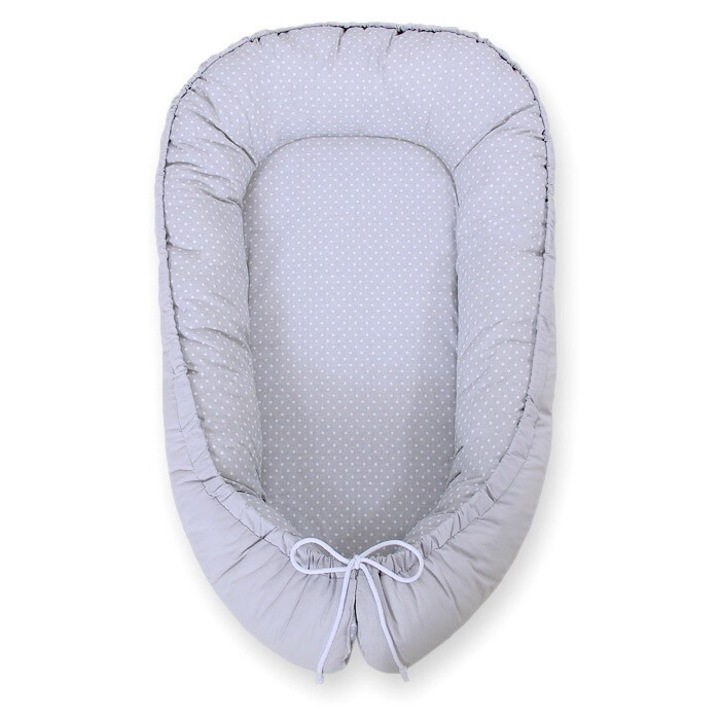 Cocon pentru bebelusi Bobono, 95x55cm, bumbac certificat Okotex, doua fete, greutate 1,3kg