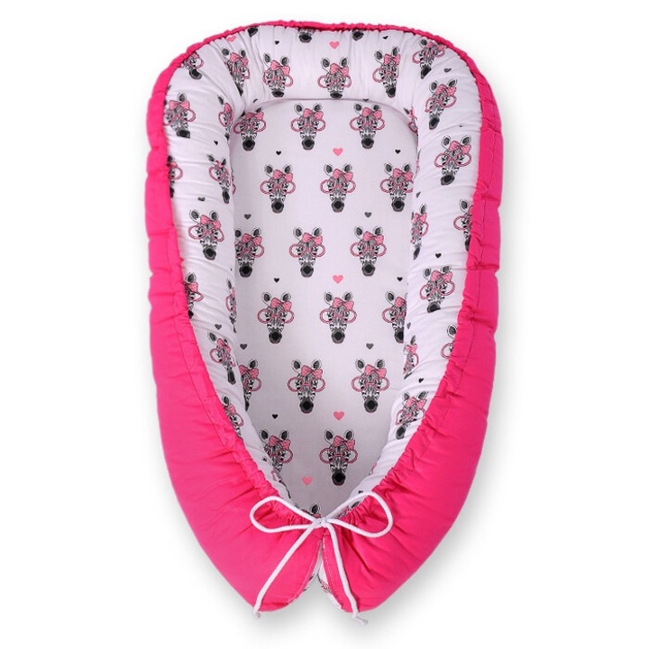 Cocon pentru bebelusi, Bobono, 95x55cm, bumbac, roz