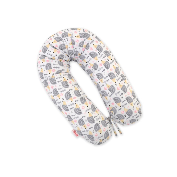 Perna de sarcina Bobono Longer, multifunctionala, 170cm, antialergica, 100% bumbac, gri