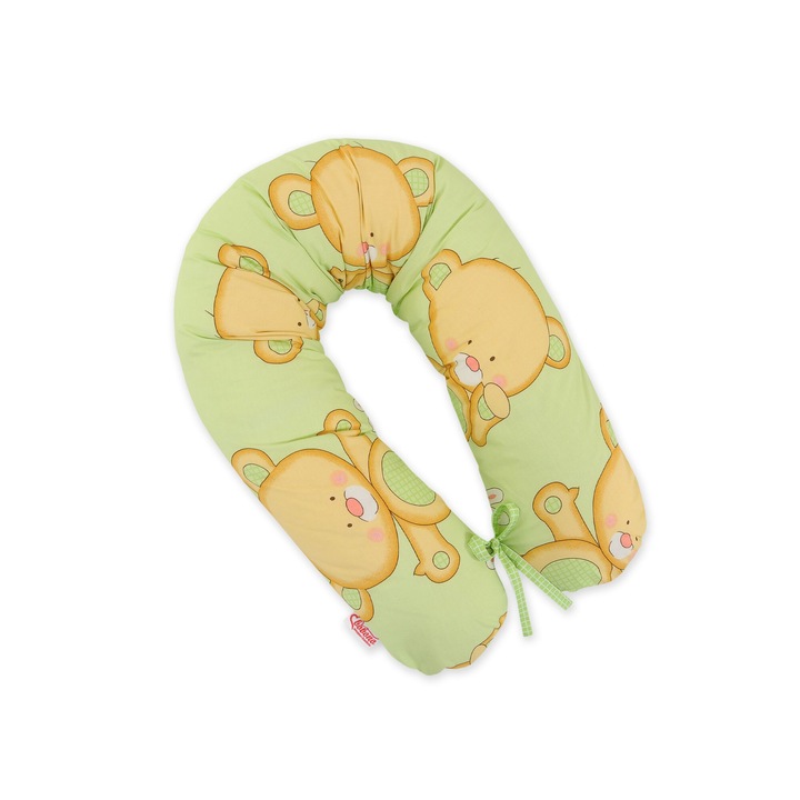 Bobono Longer възглавница за бременни, зелена, 170см, мултифункционална, за сън и кърмене