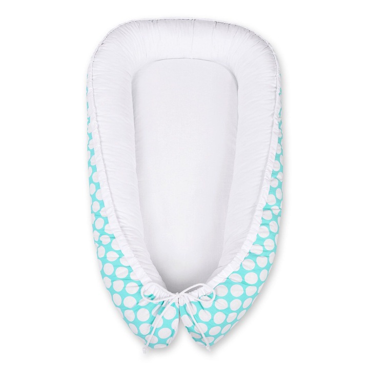 Кокон за бебета, Bobono, 95x55см, бял/син