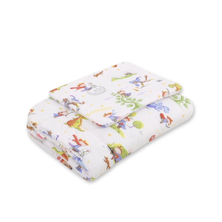 Бебешки спален комплект Bobono, 2 части, 75x100см, цветен, с хипоалергенен пълнеж