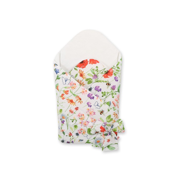 Бебешка завивка Bobono, с пълнеж, памук, многоцветна, 77x77см