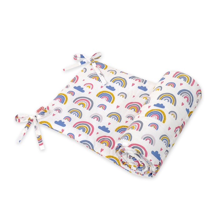 Protectie universala pentru patut Bobono, multicolor, 155x32cm