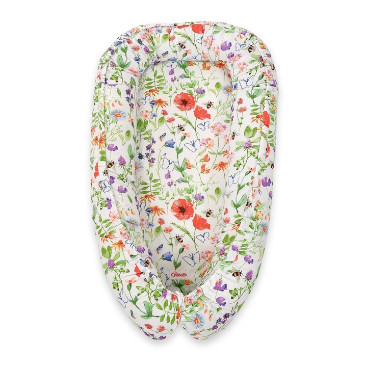 Pozitionator pentru bebelusi Bobono, 95x55cm, bumbac, doua fete