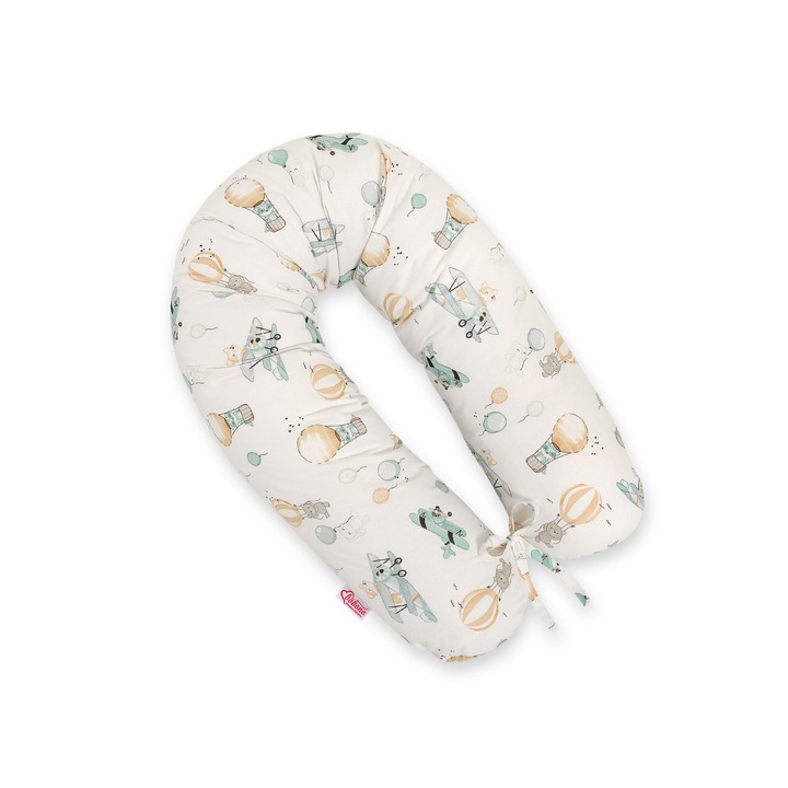 Възглавница Bobono Longer за бременни, 170 см, мултифункционална, антиалергична, 100% памук, за майка и дете