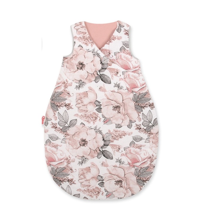 Бебешки спален чувал Bobono, 75 см, памук, розов