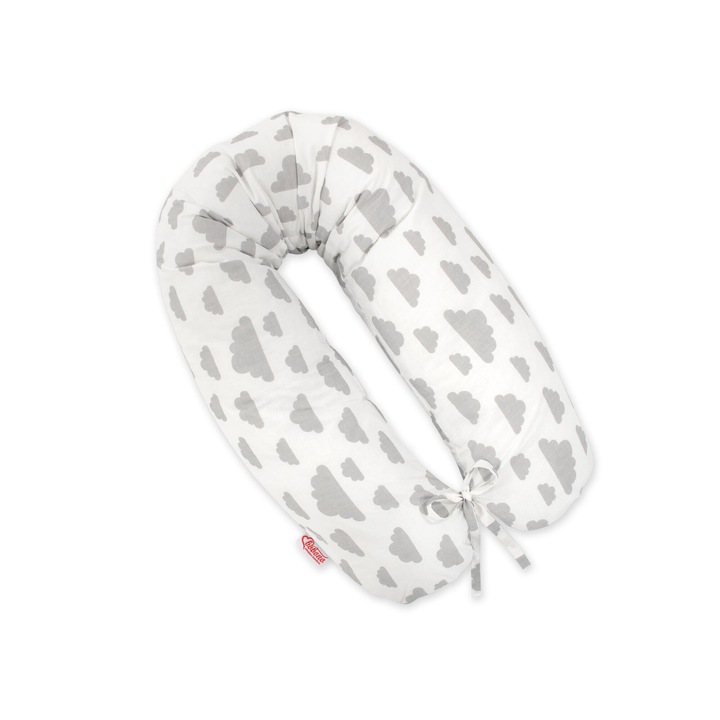 Възглавница за бременност Bobono, 170 см, мултифункционална, антиалергична, сив
