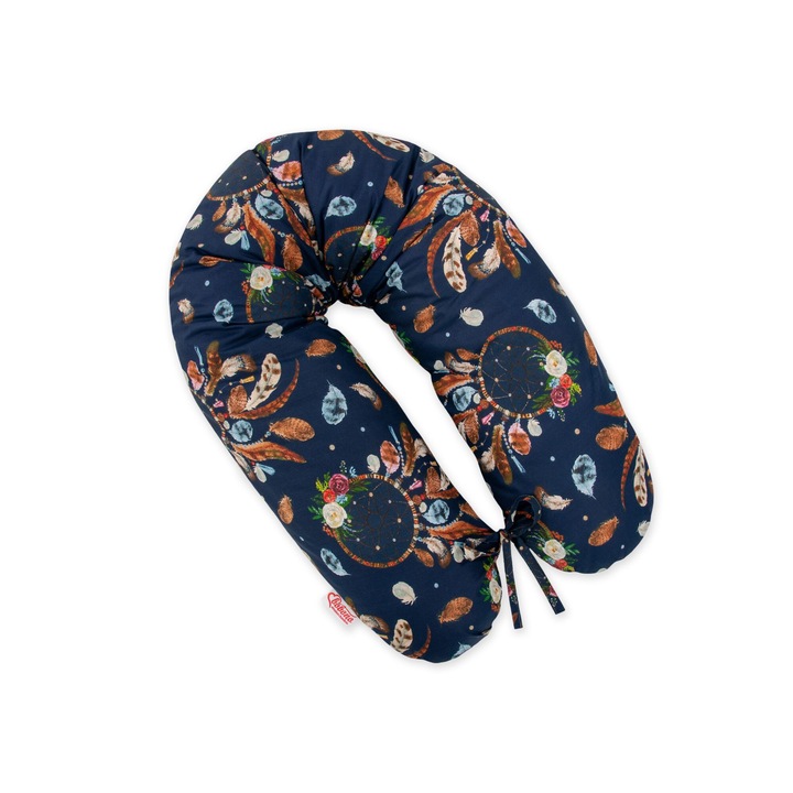 Възглавница за по-дълга бременност Bobono, 170см, многофункционална, антиалергична, многоцветна