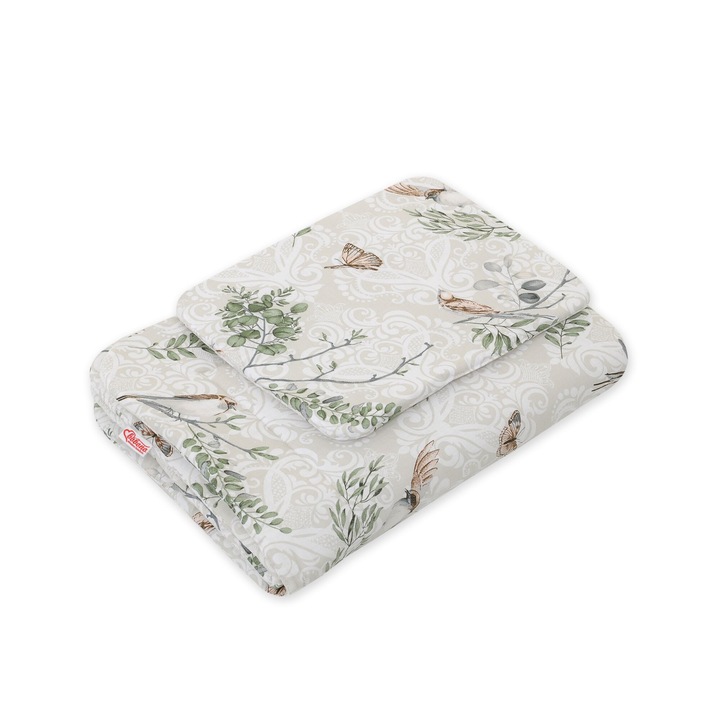 Бебешки спален комплект Bobono, 2 части, 75x100см, за кошара, многоцветен