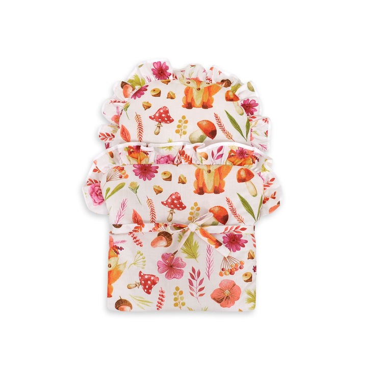 Patura pentru infasat papusi, My Sweet Baby, 45x38cm, multicolor, 100% bumbac atestat