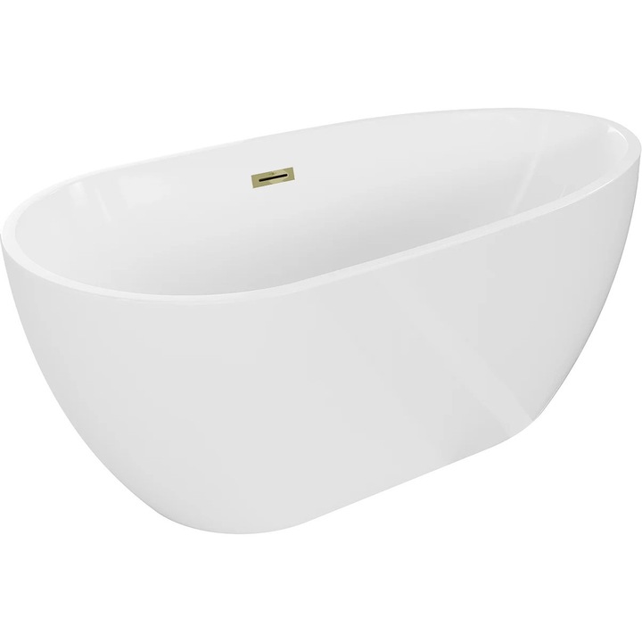 Mexen Eos cada freestanding 150 x 75 cm, alb, scurgere aurie - 52471507500-50