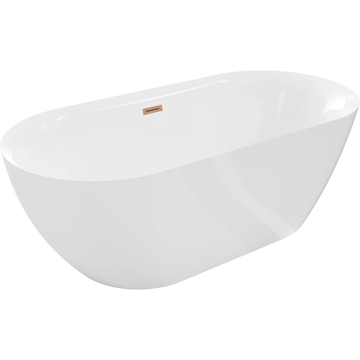 Mexen Roxy cada freestanding 170 x 80 cm, alb, scurgere cu cupru periat - 51201708000-65