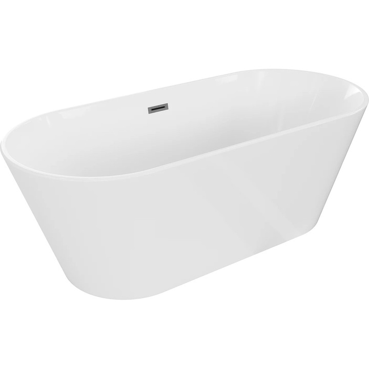 Mexen Flavia cada freestanding 170 x 75 cm, alba, evacuare gun gray periat - 54031708000-66