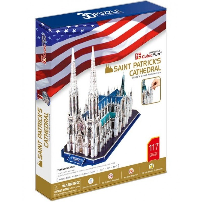 Puzzle 3D Cubicfun Catedrala Sfantul Patrick, 117 piese