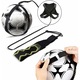 Antrenor Fotbal cu Suport pentru Mingea, Elastic Ajustabil, Accesorii Antrenament, negru/galben