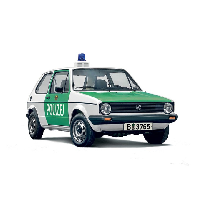 Модел на автомобил, който предстои да бъде произведен Italeri Volkswagen Golf Polizei 1978-1980 1:24 ITA 3666