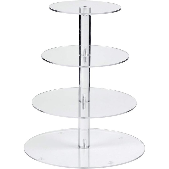 Suport pentru prajituri, AMRINUGL, 4 etaje, acril, 150x187x225x263 mm, Transparent