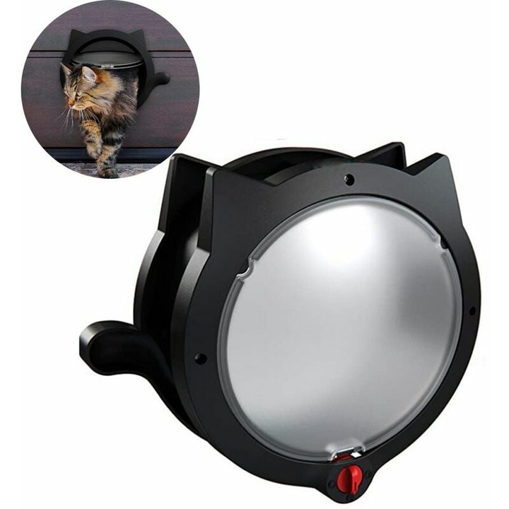 Голяма котешка вратичка за плъзгаща се врата, вътрешна или външна, вратичка за котки и малки кучета до 10 кг, 30x28 см, издръжлива