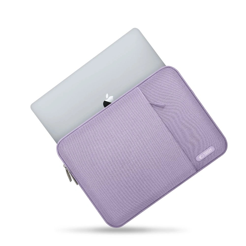 Husa laptop Tech-Protect Sleevy, 33,5x23,5cm, design elegant, cu buzunar, 13-14 inch, lila