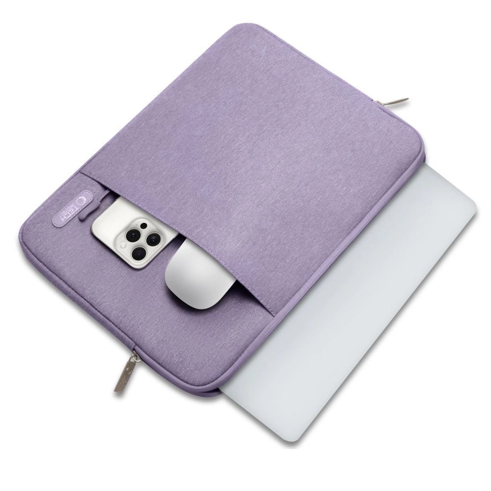 Husa laptop Tech-Protect Sleevy, 33,5x23,5cm, design elegant, cu buzunar, 13-14 inch, lila